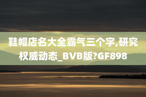 鞋帽店名大全霸气三个字,研究权威动态_BVB版?GF898