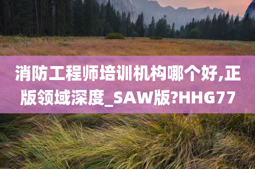 消防工程师培训机构哪个好,正版领域深度_SAW版?HHG77