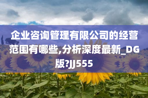 企业咨询管理有限公司的经营范围有哪些,分析深度最新_DG版?JJ555