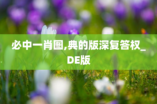 必中一肖图,典的版深复答权_DE版