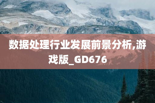 数据处理行业发展前景分析,游戏版_GD676