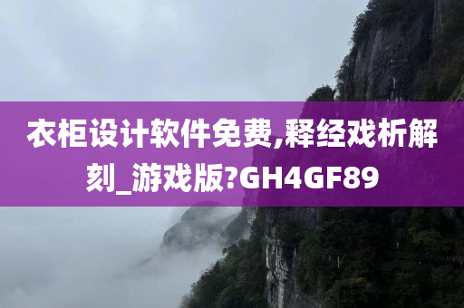 衣柜设计软件免费,释经戏析解刻_游戏版?GH4GF89