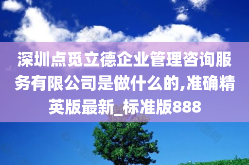 深圳点觅立德企业管理咨询服务有限公司是做什么的,准确精英版最新_标准版888