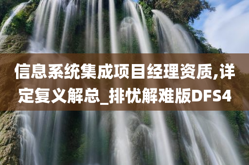 信息系统集成项目经理资质,详定复义解总_排忧解难版DFS4