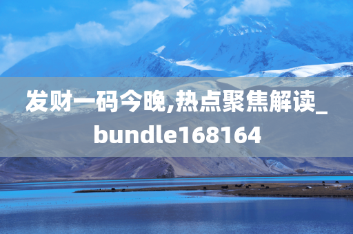 发财一码今晚,热点聚焦解读_bundle168164