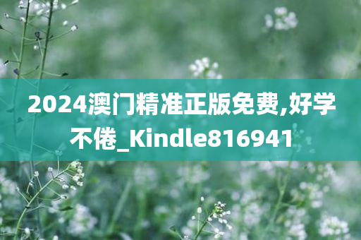 2024澳门精准正版免费,好学不倦_Kindle816941