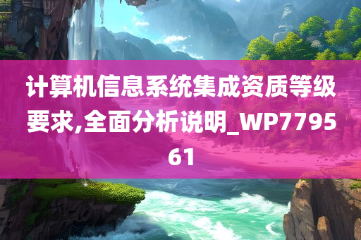 计算机信息系统集成资质等级要求,全面分析说明_WP779561