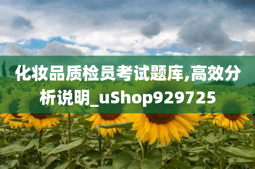 化妆品质检员考试题库,高效分析说明_uShop929725