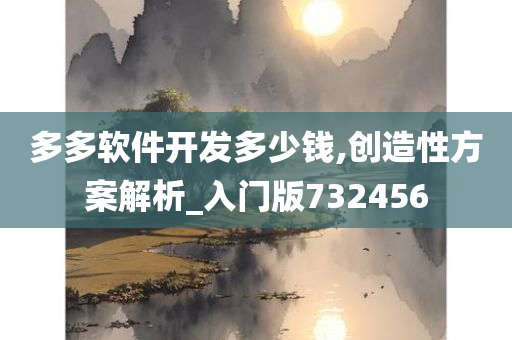 多多软件开发多少钱,创造性方案解析_入门版732456