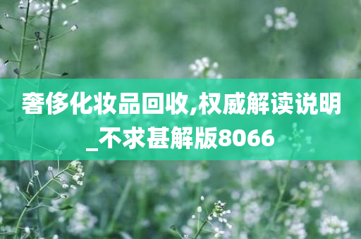 奢侈化妆品回收,权威解读说明_不求甚解版8066