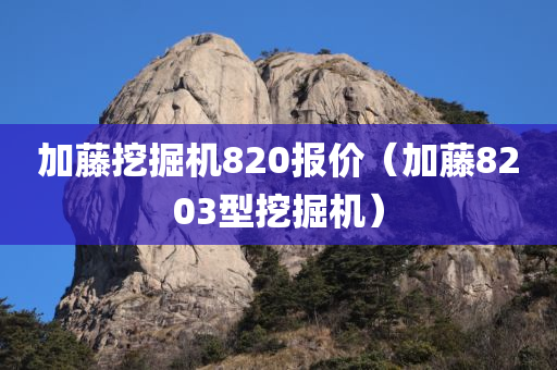 加藤挖掘机820报价（加藤8203型挖掘机）