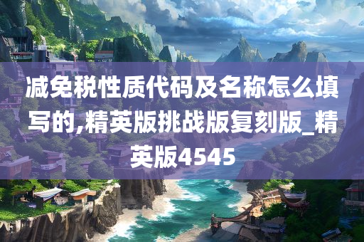 减免税性质代码及名称怎么填写的,精英版挑战版复刻版_精英版4545