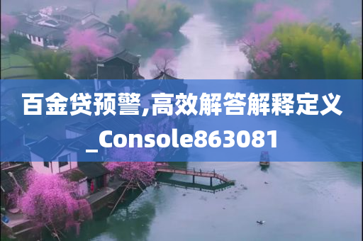 百金贷预警,高效解答解释定义_Console863081