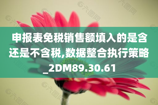 申报表免税销售额填入的是含还是不含税,数据整合执行策略_2DM89.30.61