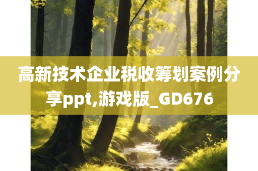 高新技术企业税收筹划案例分享ppt,游戏版_GD676