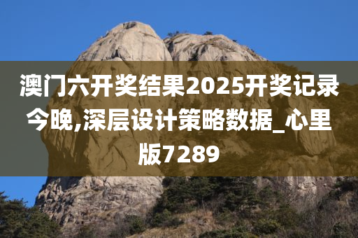 澳门六开奖结果2025开奖记录今晚,深层设计策略数据_心里版7289