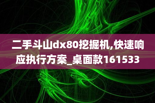 二手斗山dx80挖掘机,快速响应执行方案_桌面款161533