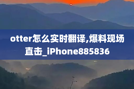 otter怎么实时翻译,爆料现场直击_iPhone885836