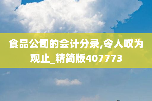 食品公司的会计分录,令人叹为观止_精简版407773