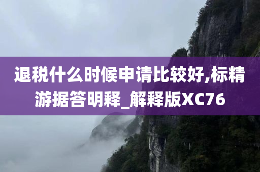 退税什么时候申请比较好,标精游据答明释_解释版XC76