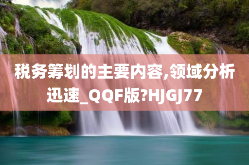 税务筹划的主要内容,领域分析迅速_QQF版?HJGJ77