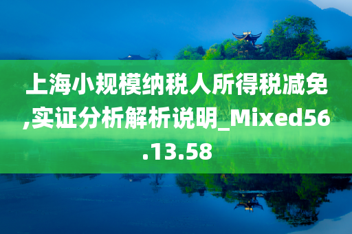 上海小规模纳税人所得税减免,实证分析解析说明_Mixed56.13.58