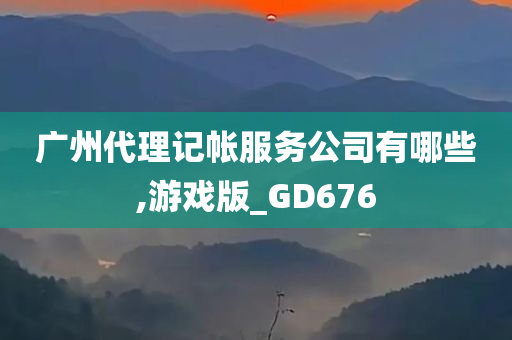 广州代理记帐服务公司有哪些,游戏版_GD676