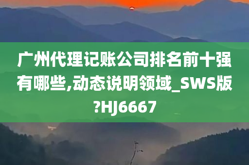 广州代理记账公司排名前十强有哪些,动态说明领域_SWS版?HJ6667