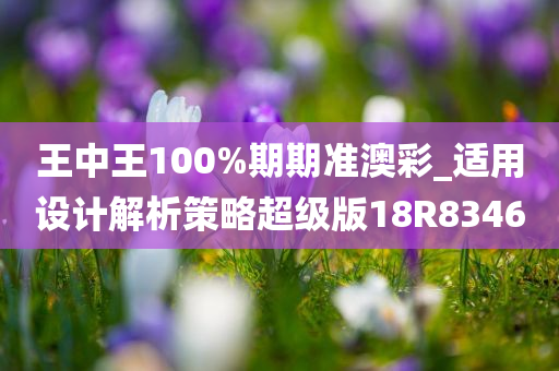 王中王100%期期准澳彩_适用设计解析策略超级版18R8346