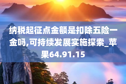 纳税起征点金额是扣除五险一金吗,可持续发展实施探索_苹果64.91.15