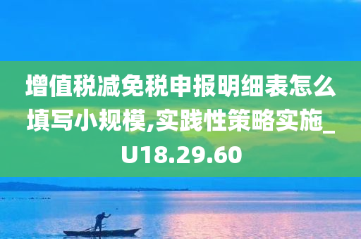 增值税减免税申报明细表怎么填写小规模,实践性策略实施_U18.29.60