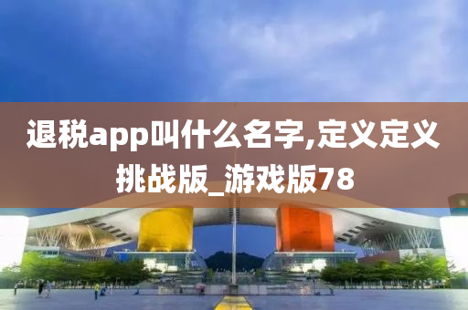 退税app叫什么名字,定义定义挑战版_游戏版78