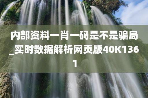 内部资料一肖一码是不是骗局_实时数据解析网页版40K1361