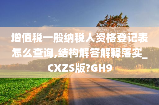 增值税一般纳税人资格登记表怎么查询,结构解答解释落实_CXZS版?GH9