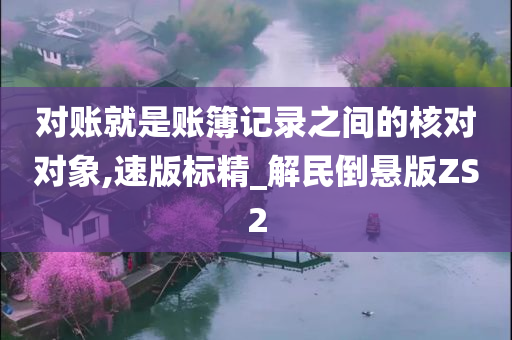 对账就是账簿记录之间的核对对象,速版标精_解民倒悬版ZS2