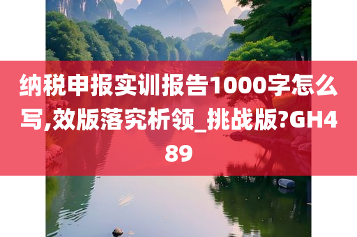 纳税申报实训报告1000字怎么写,效版落究析领_挑战版?GH489